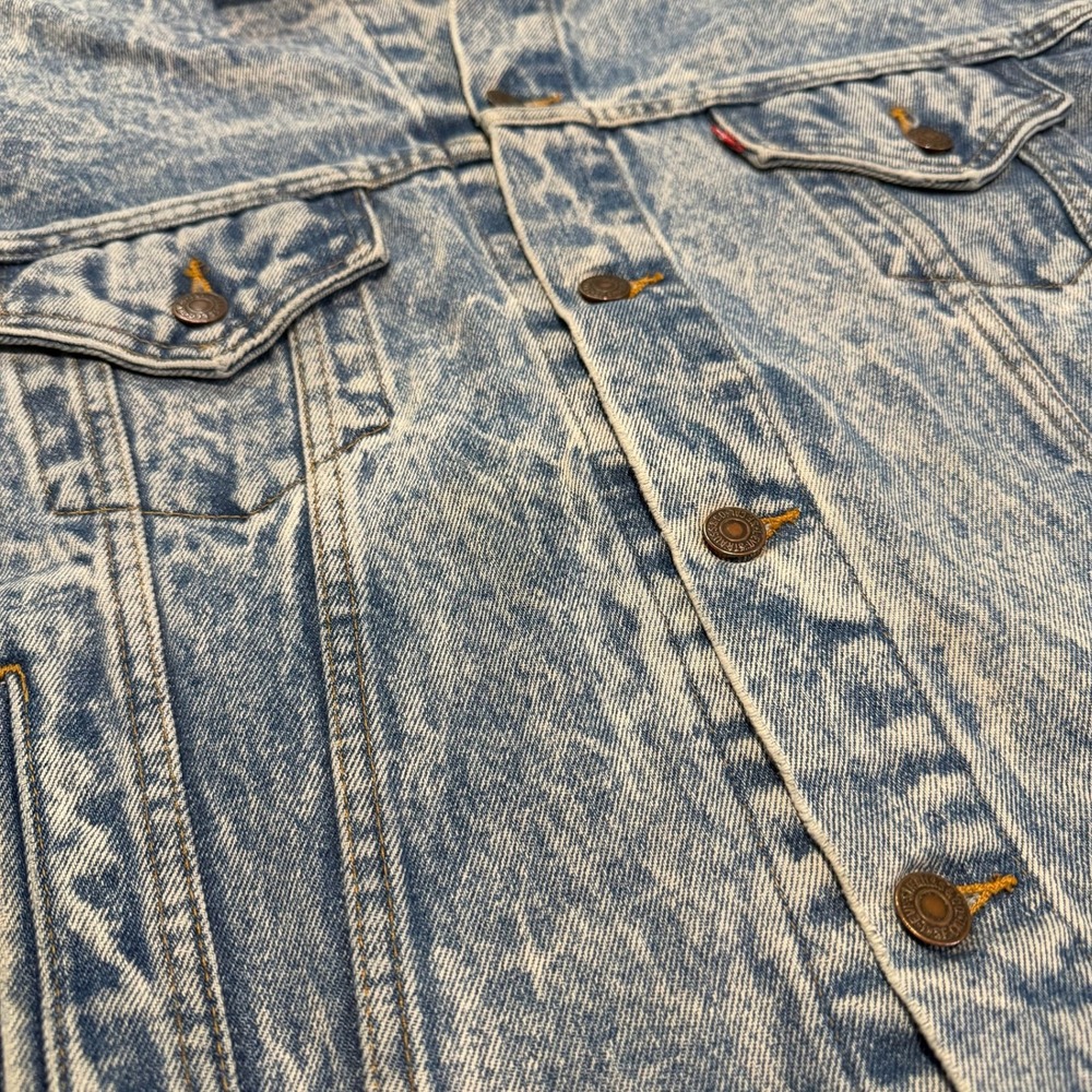True VTG 80 Levis 70507 0219 Type 3 Acid Wash Marble Denim Trucker Jacket XL USA - Picture 7 of 8